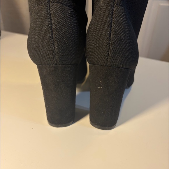Elegant Black knit Knee-High Women's Boots - Picture 8 of 13